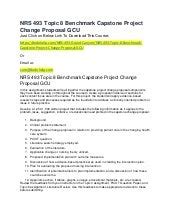 2 Comprehend nursing concepts and health theories. . Nrs 493 benchmark capstone project change proposal